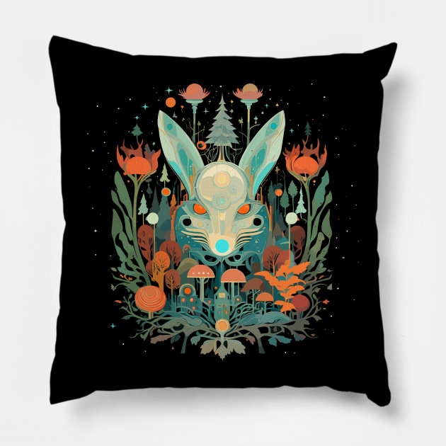 Titanium Fox Cybernetic Hound Baiter Pillow by DanielLiamGill