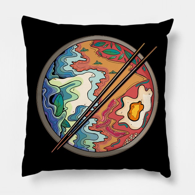 Seaside bowl Pillow by Swadeillustrations