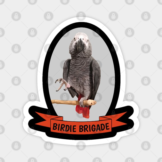 Birdie Brigade African Grey Parrot Magnet by Einstein Parrot