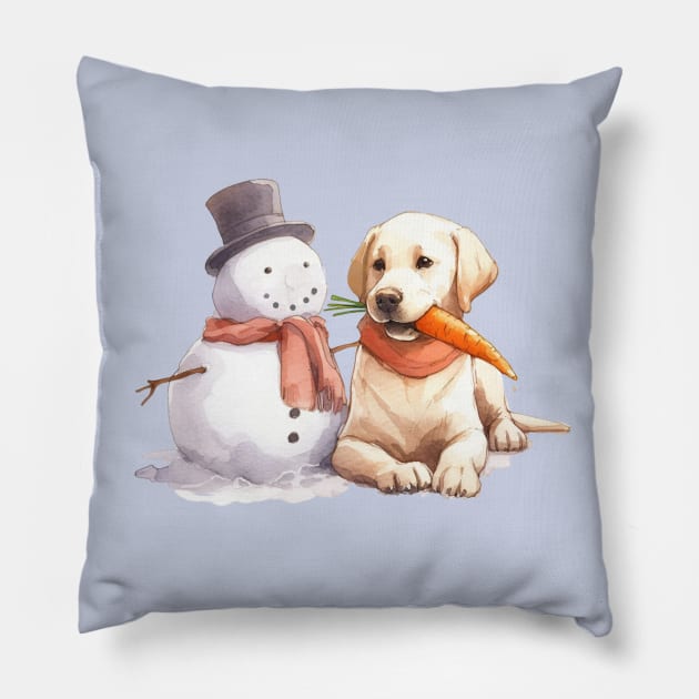 Snow Buddies -  Labrador Retriever Pillow by ZogDog Pro