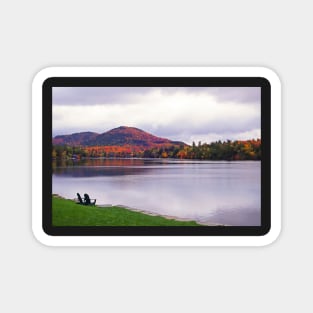 Adirondack Chairs in the Adirondacks. Mirror Lake Lake Placid NY New York Mountain Magnet