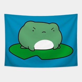 Grumpy Lilypad Frog Tapestry