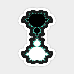 Exquisite Blue Green Mandelbrot - Black Magnet