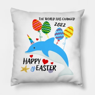 Happy Easter 2022 Delphine Unicorn Pillow