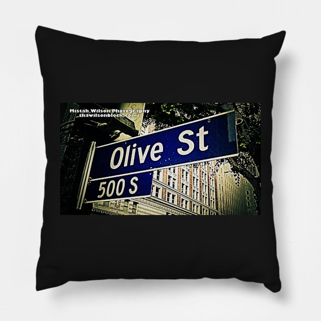 Olive Street, Los Angeles, California by Mistah Wilson Pillow by MistahWilson