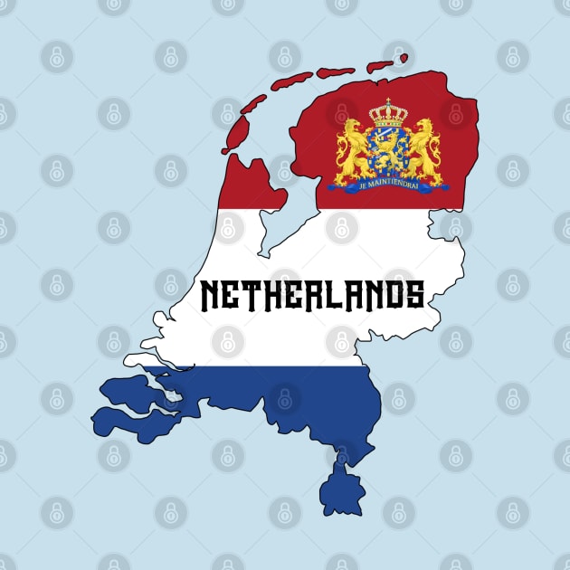 Netherlands flag & map by Travellers