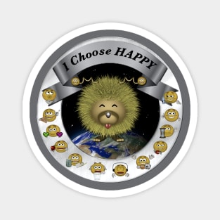 I Choose Happy With Moodzie - Grey Magnet