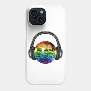 Headphones Rainbow Disco Ball Phone Case