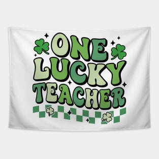 One Lucky Teacher St Patrick's Day Teacher Shamrock Tapestry