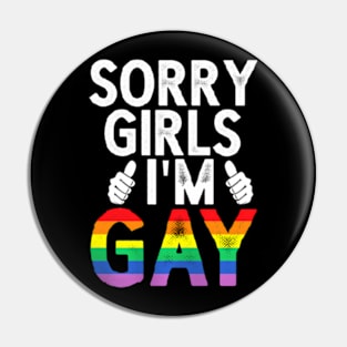 Girls I'm Gay  Flag  LGBT Pride Pin