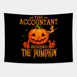 Mens The CHEF Behind The Pumpkin T shirt Funny Halloween T Shirt_ACCOUNTANT Tapestry