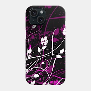 Stylish Abstract Floral Art - Purple White Phone Case