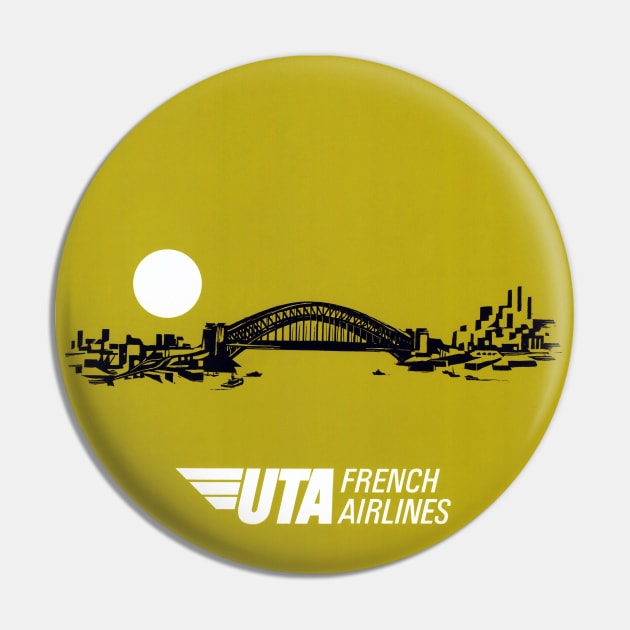 Vintage Travel Poster UTA French Airlines Australia Pin by vintagetreasure