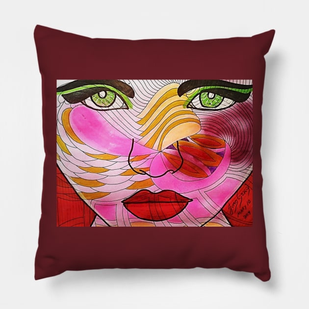 MARY 10 Pillow by JUANGOMY