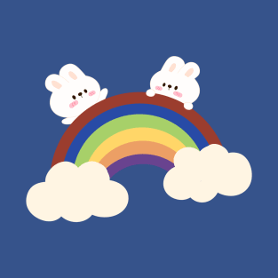 Happy pride month rainbow and rabbits T-Shirt