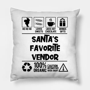 Santa's Favorite Vendor Santa Claus Pillow