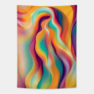 People in Colors - fluid abstract silhouette Tapestry