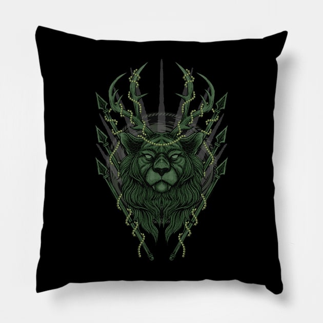 Cat The Hunter Pillow by Tuye Project