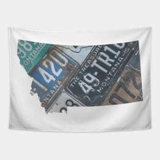 Vintage Montana License Plates Tapestry