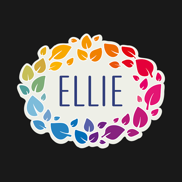 Ellie name with colorful leaves by WildMeART