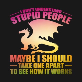 I Dont Understand Stupid People Dragon Lover Graphic 33 T-Shirt