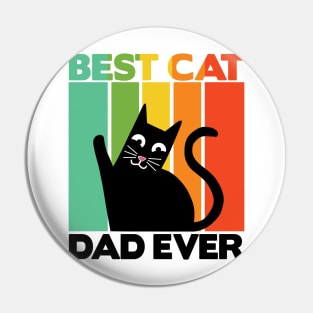 Best Cat Dad Ever Retro Vintage Daddy Gift Cats Pin