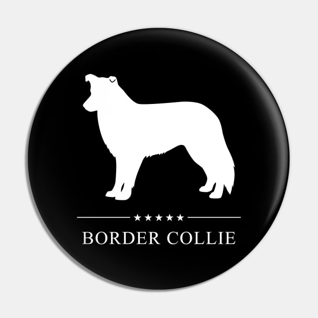 Border Collie Dog White Silhouette Pin by millersye