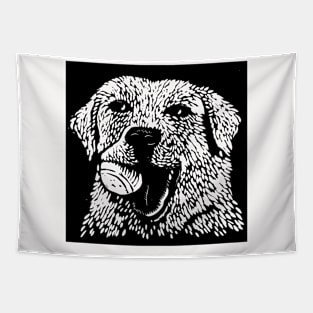 Yellow Lab with Ball Tapestry