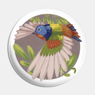 Flying Painted Bunting Dot Pin