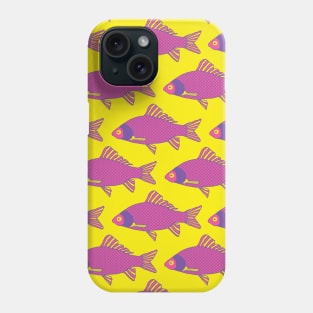 Purple and Pink Tropical Fish Shoal Pattern Phone Case