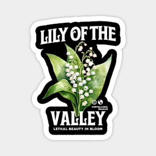 lily of the valley, lily design, flowers, floral art, watercolor illustration of lily of the vally, poisonous plant, may, birth flower Magnet