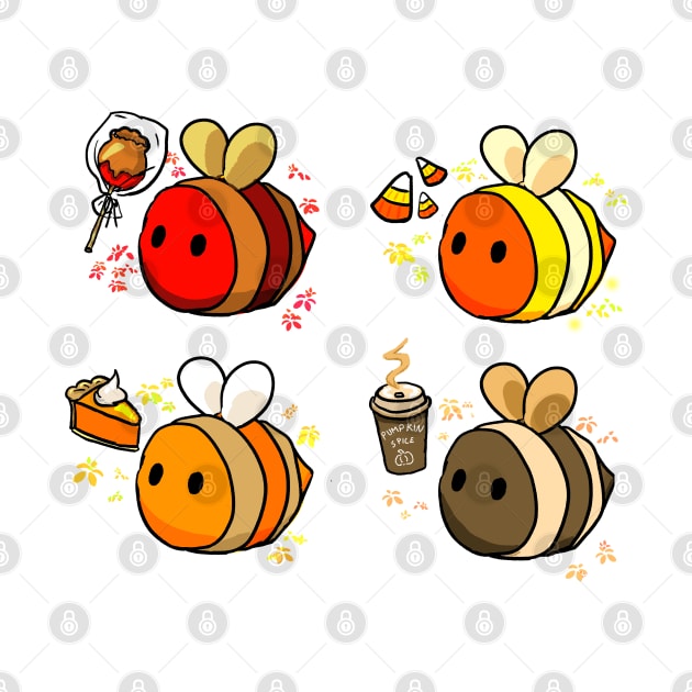 Full Set of Fall Treats Bees by allthebeanz