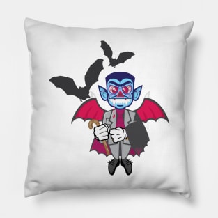 Vampire Kid Vector Illustration Pillow