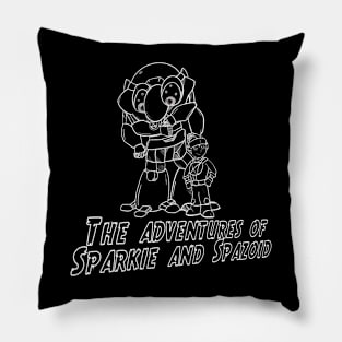 The adventures of Sparkie and Spazoid Pillow