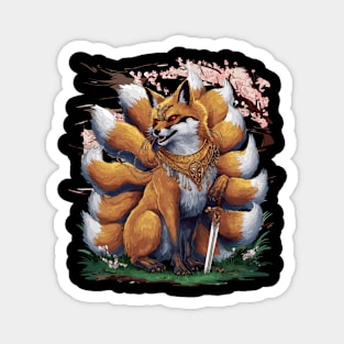 Majestic Kitsune T-shirt - Japanese Mythology Inspired Design Magnet