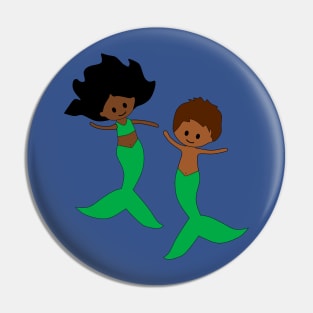 Brother and Sister Mermaids Pin