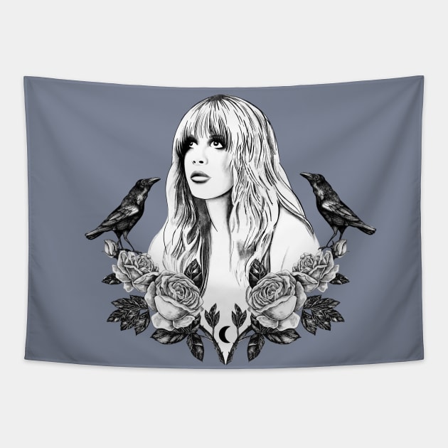 Stevie Nicks Angel Of My Dreams Tattoo Tapestry by LittleBunnySunshine