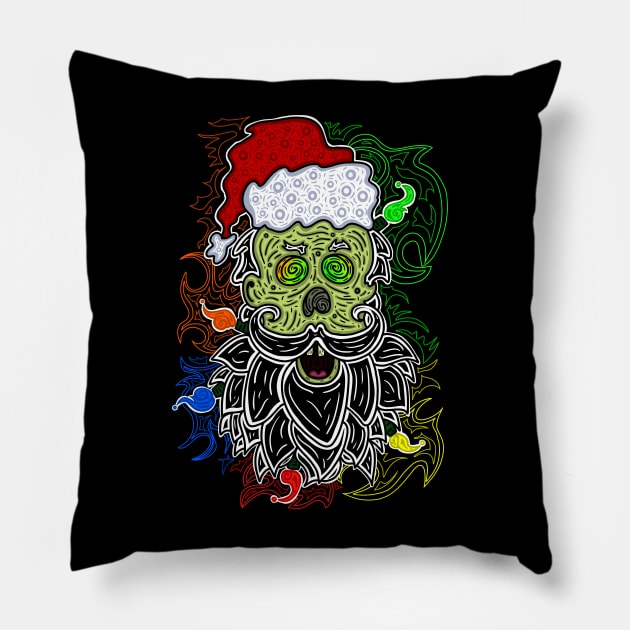 Zombie Santa (Version #2) Pillow by mm92