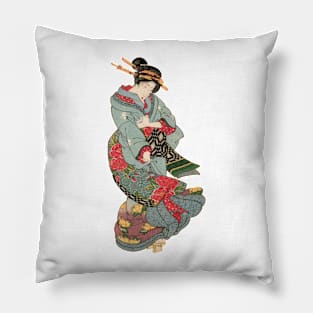 Beautiful Japanese women wearing kimono Pillow