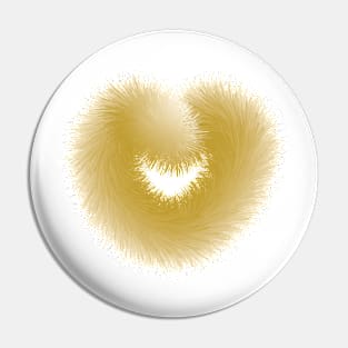 Golden Love With Fur Pin