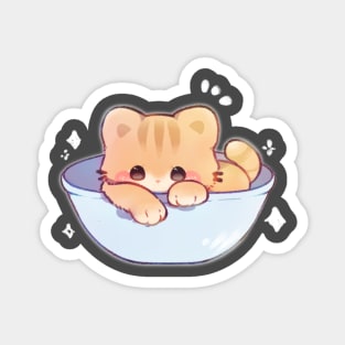 Kitty in a Bowl Magnet