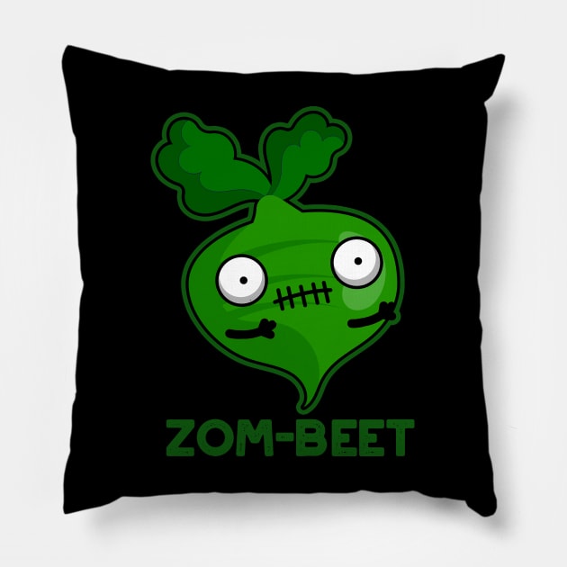 Zom-beet Cute Halloween Zombie Beet Pun Pillow by punnybone