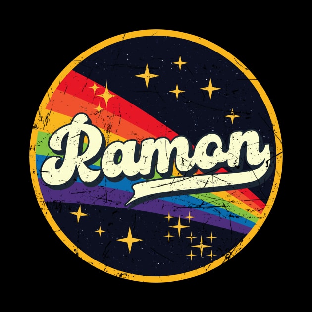 Ramon // Rainbow In Space Vintage Grunge-Style by LMW Art