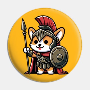 Spartan warrior corgi Pin