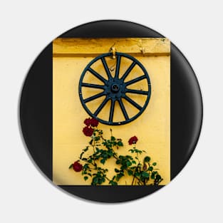 Wheel and Roses Pin