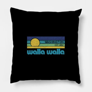 walla walla Washington Retro EST.1862 Pillow