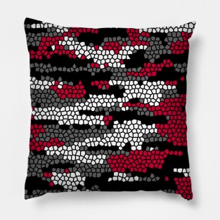 Camo Pattern - Red Grey Pillow