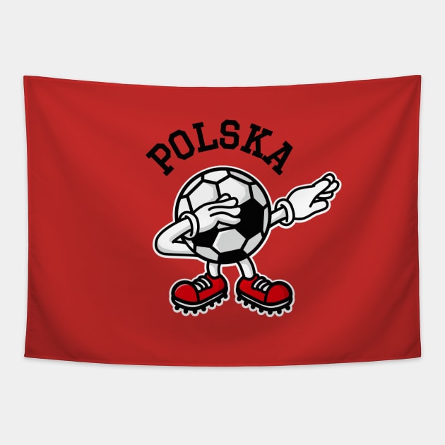 Poland Polska dab dabbing soccer football Tapestry by LaundryFactory