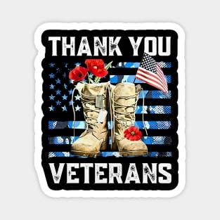 Thank You Veterans Soldier Boots U.S Veteran Memorial Day Magnet