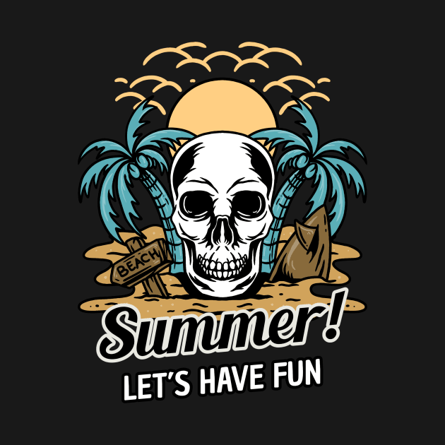 Summer Skull Let's Have Fun by MONMON-75